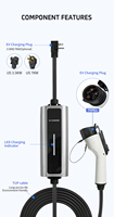Chargeur EV portable haute vitesse 3,5 kW 16A avec connecteur Type 1, nouvelle station de recharge pour voitures électriques à domicile et en voyage