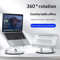 360 °   Support d'ordinateur portable rotatif, support pliable réglable en hauteur avec conception de dissipation thermique