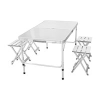 Ensemble table et chaises pliantes en aluminium portable, léger, pour le camping, le pique-nique, les repas en plein air