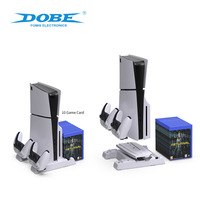 DOBE TP5-3537B Multifunktionaler Vertikalständer für PS5 Slim Kühlbasis Mit Disc-Aufbewahrungsregal Ladestation