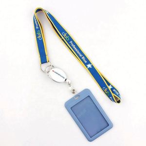 Nylon ID Card Holder with Retractable Lanyard - Product Image 1