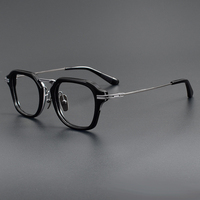 DTX-413 Montures de Lunettes Optiques en Titane, Anti-Lumière Bleue pour Ordinateur, Monture Épaisse en Acétate pour Hommes Femmes, Lunettes de Designer Solides