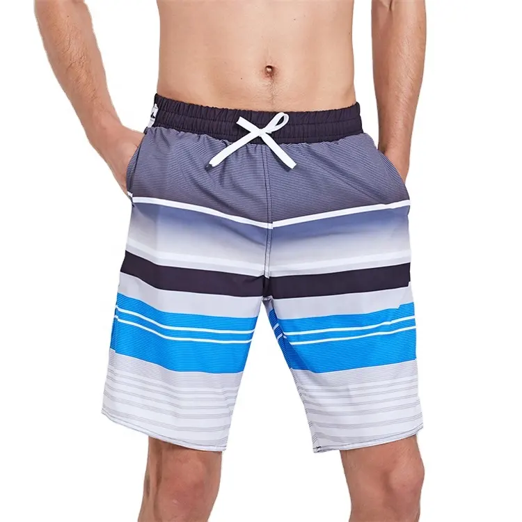 Shorts masculinos para natação, bermudas curtas de poliéster para férias, praia, secagem rápida, à prova d' água, verão, calças grandes