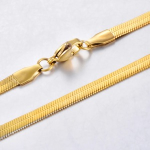 Collier en acier inoxydable plaqué or, chaîne de lame de haute qualité, mode, pour hommes et femmes, accessoires de bijoux, cadeau DIY - Product Image 6