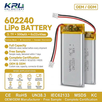 Аккумулятор литий-полимерный (LiPo) 3.7В 500мАч 602240, перезаряжаемый, OEM/ODM производство, для беспроводных мышей и пультов ДУ