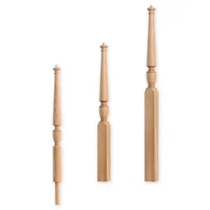 High quality solid stair wood baluster newel post,wood stair newel post