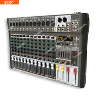 MX99-12i Console de mixage audio 12 canaux avec écran numérique intégré, lecteur MP3, 99 DSP, système de monitoring indépendant des casques et affichage des niveaux