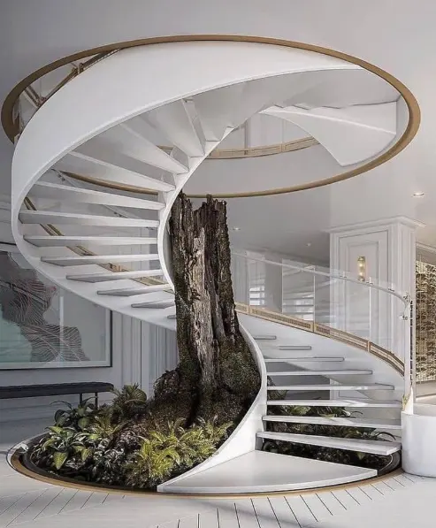 Transcender Elegância e Modernidade luxo espiral escadas beleza vidro escadas Etapas De Madeira e curvas Escadas
