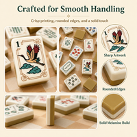 Juego de Mahjong Americano Acrílico con Patrón de Grulla Dorada Vintage, 160 Fichas, para Regalos Navideños