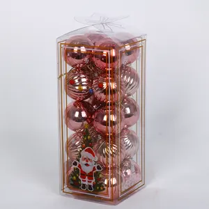 Rose Gold Plastic Christmas Ball Tree Ornaments Custom Christmas Foam Tree Ball Set