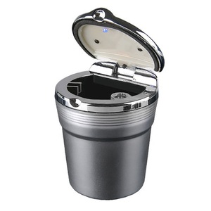 Car Ashtray With Lid Stainless Steel Inner Liner Embedded Flip Design For Interior Use With Light - Product Image 3