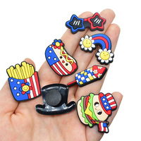 Clips souples en PVC pour la Fête de l'Indépendance des États-Unis, accessoires DIY d'été, ensemble de breloques patriotiques américaines pour chaussures, décorations de sabots sur le thème du 4 juillet