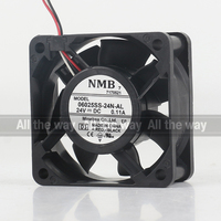 Ventilateur de refroidissement NMB 5V 12V 48V DC 24V 0.11A AC EC 6025 60X60X25MM 6CM à double roulement à billes, convertisseur de fréquence 3 fils 06025SS-24N-AL