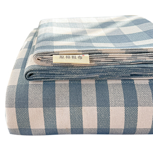 Thickened Coarse Cloth Bed <b>Sheet</b> Single Piece Plaid Woven Breathable Linen Cotton Polyester Home Use Dormitory Student Set - Product Image 2