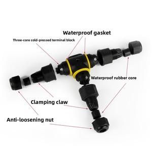 Connecteur étanche en T à trois voies T1 pour câbles et fils à 3 conducteurs, <span class=keywords><strong>borne</strong></span> de raccordement extérieure pour éclairage souterrain routier - Product Image 4
