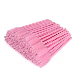 Ferramentas de cílios de nylon rosa baratas de fábrica varinhas para cílios com alças de rímel 50 unidades por saco