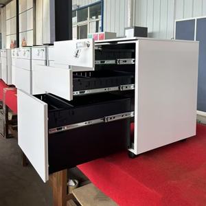 Cajonera de Oficina de Acero, Mueble Bajo Móvil con Tres Cajones con Cerradura, Espacio de Almacenamiento, Muebles de Oficina - Product Image 4