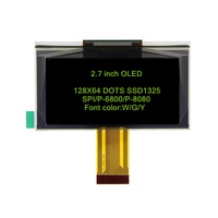 Layar OLED 2.7 Inci 8080 6800 SPI 30pin Putih SSD1325 128x64