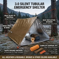 Tente d'urgence silencieuse de qualité supérieure 28UM, imperméable et réutilisable, type couverture spatiale tubulaire