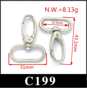 Venta al por mayor de Metal hebilla de correa <span class=keywords><strong>carabinas</strong></span> giratorio langosta cierre gancho clave cadena anillo accesorios de Hardware - Product Image 6