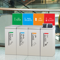 Poubelle publicitaire en acier pour l'intérieur, personnalisée, pour les sites touristiques ou les aéroports, 13 gallons