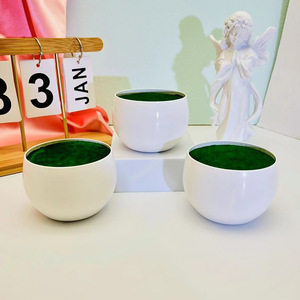 Maceta Redonda con Diseño de Flores, 8 cm, para Plantas Verdes de Escritorio, Diseño Moderno para Jardinería Interior - Product Image 2
