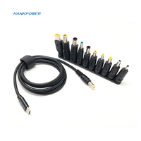 65W USB 3.1 Tipe C USB-C Ke DC 20V 5.5 2.5Mm Colokan Listrik Kabel PD dengan 10 Set Adaptor DC untuk Laptop