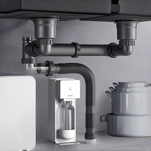 Tuyau de vidange moderne et flexible en PVC chromé pour évier de cuisine, installation facile pour lavabo de salle de bain, anti-odeur - Product Image 3