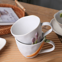 Service de table en céramique personnalisé pour Pâques, assiettes à dîner, bols à salade, vaisselle en porcelaine fine avec motifs de légumes en relief, pour la décoration
