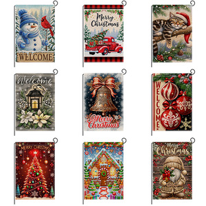 New Double-Sided Rectangle Garden Flag Christmas Snowman Printed Outdoor Yard Decorative <b>Small</b> - Product Image 5