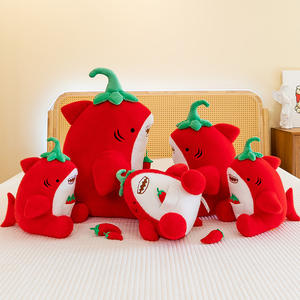 Peluche Requin Piment Rouge Doux et Amusant à Câliner, Jouet Créatif Nouveauté avec Mini Poche Piment pour Cadeau d'<span class=keywords><strong>Anniversaire</strong></span> - Product Image 1