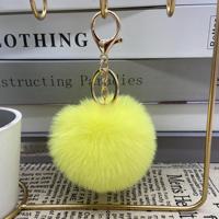 2025 Offre Spéciale pas cher personnalisé Style Simple moelleux mignon 8cm fausse fourrure Pom Pom boule de fourrure porte-clés