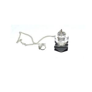 À facettes Cristal Quartz Pendule avec chaîne - Product Image 1