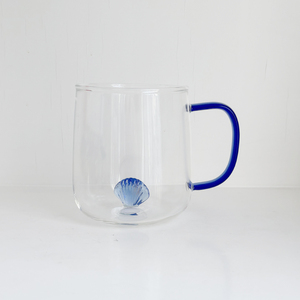 Tazza da <span class=keywords><strong>Caffè</strong></span> in Vetro Borosilicato Resistente al Calore con Granchio 3D all'Interno, Manico Colorato, Design Carino Ispirato alle Creature Marine - Product Image 3