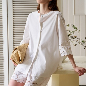 Women's Premium Embroidered Cotton Matching Set Elegant Breathable Summer Resort Wear For Boutique Brands