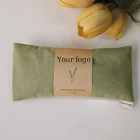 Coussin oculaire aromathérapeutique relaxant en lin et lavande, réutilisable, avec logo personnalisé, chauffable au micro-ondes, idéal pour le sommeil, le yoga et le spa
