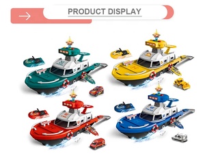 Nouveaux enfants stockage navire construction garage bateaux 1:64 voiture en métal set jouets avec lumière de musique - Product Image 3