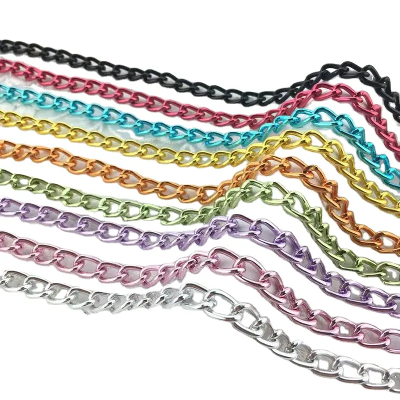 wholesale custom made design aluminum chain in silver or gold bag chain