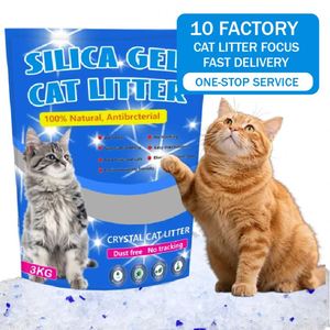 Litière pour chat en gel de silice écologique, sans poussière, à forte absorption des odeurs, senteurs personnalisées, litière cristalline sans traces, sable pour chat - Product Image 1