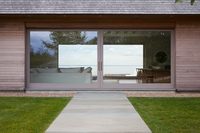 Porte coulissante murale moderne en aluminium et verre Hurricane, grandes portes coulissantes en verre