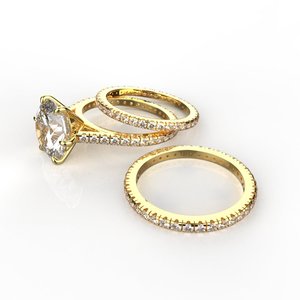 Anillo Solitario de Plata de Ley con 3.80 Quilates &amp;   Anillos Apilables de Eternidad - Product Image 5