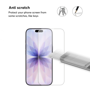 Lot de 2 et 3 protections d'écran en verre trempé HD transparent anti-traces de doigts, dureté 9H, pour iPhone 14 15 16 17 18 Pro Max <span class=keywords><strong>Duo</strong></span> - Product Image 4