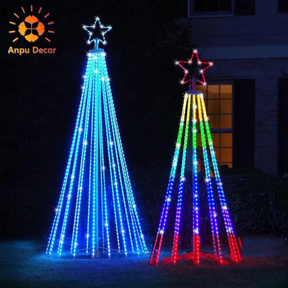 ANPU Pixel PVC UV Fairy Lights Multicolor Animated Outdoor Light Show Christmas tree led tree light decoration
