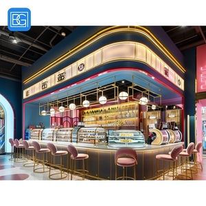 <span class=keywords><strong>Comptoir</strong></span> de caisse en bois pour café, unité de présentation de desserts, <span class=keywords><strong>vitrine</strong></span> à pâtisserie, espace de vente de pain – Solution complète pour l'aménagement de café - Product Image 4