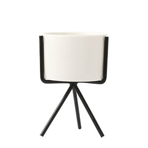 Mini Pots de fleurs en céramique, individuels, support de Table en métal, pour l'intérieur, bon marché, plantes, <span class=keywords><strong>Cactus</strong></span> - Product Image 4