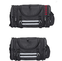 Sac de queue de moto extensible 25L OEM Bagages de voyage avec 4 sangles, Sissy Bar et rangement pour casque