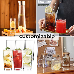 Copo de Vidro Transparente com Listras Verticais de 400ml em Borosilicato Resistente ao Calor com Tampa e Canudo para Beber Café e Leite - Product Image 6