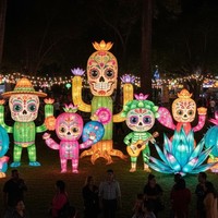 Decoración Interactiva de Faroles para Parques de Atracciones, para el Día de Muertos en México, Uso Interior/Exterior, Espectáculo de Luces para Parques Temáticos