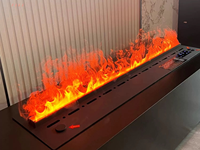 Chimenea de Vapor 3D de Lujo con Llama LED de Color y Brillo Ajustables, Chimenea Decorativa Independiente para Interiores