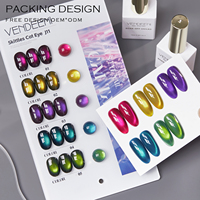 Skittles Cat Eye Gel Poudre Pour Ongles Chrome Magnétique Caméléon Magique Étincelle Soak-Off Manucure Nail Art Salon Miroir Poudre